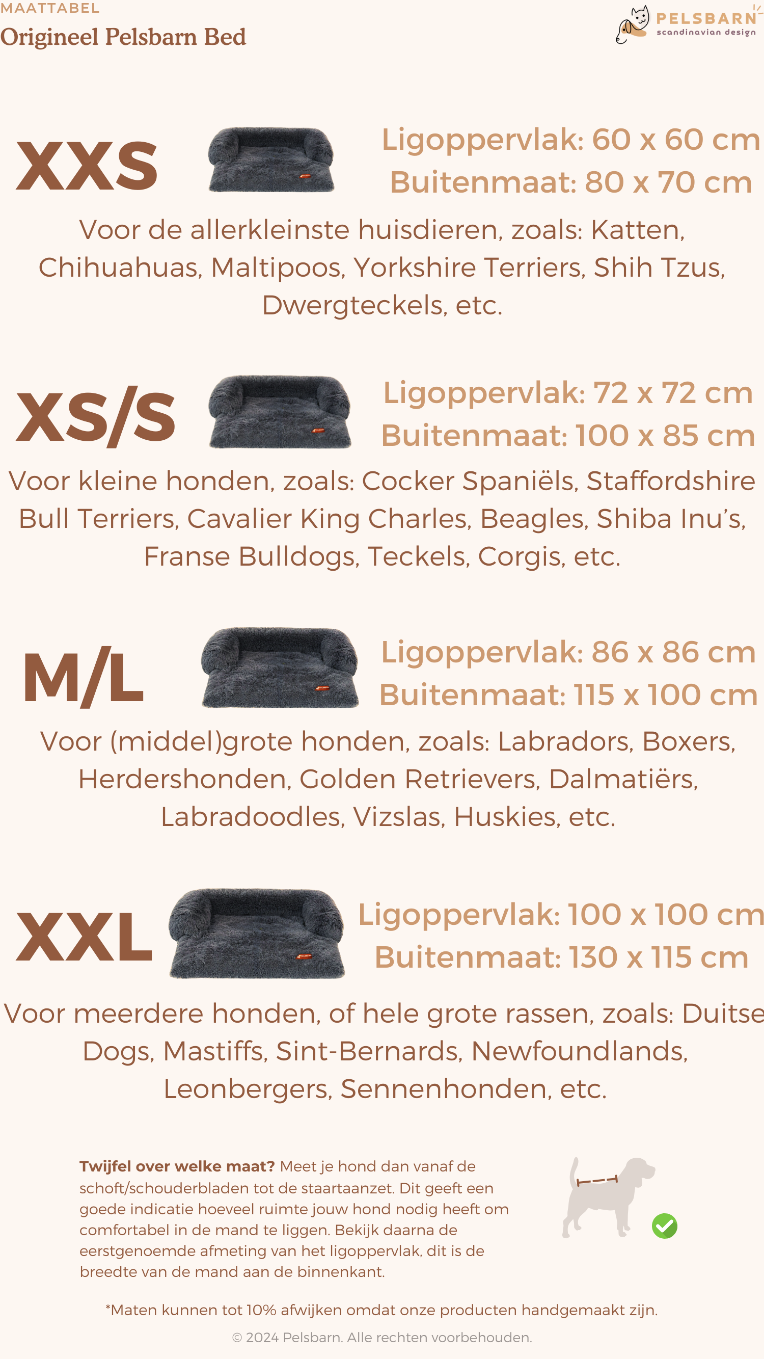 Size chart desktop