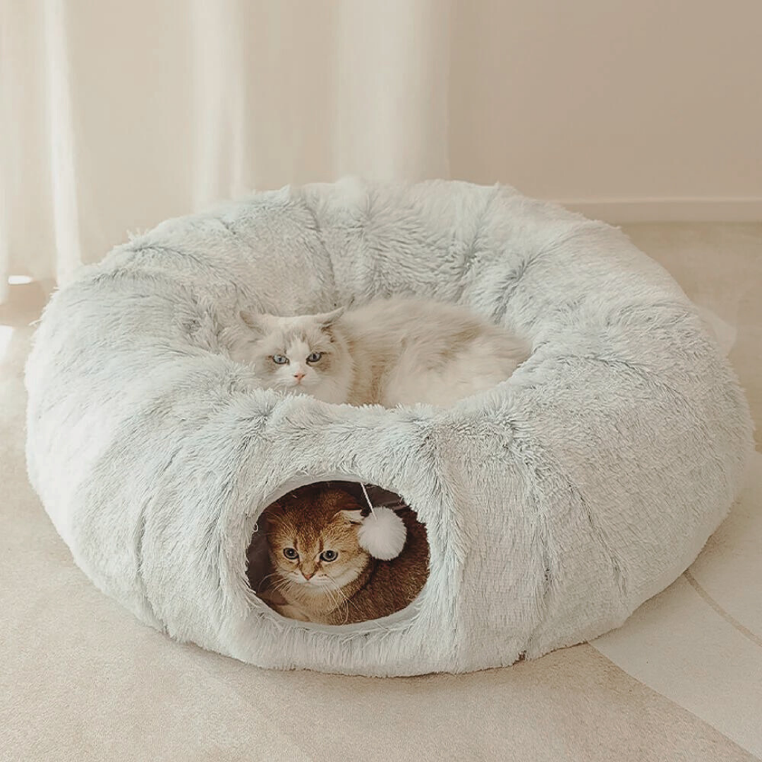 2-in-1 Kattentunnel & Comfy Bed