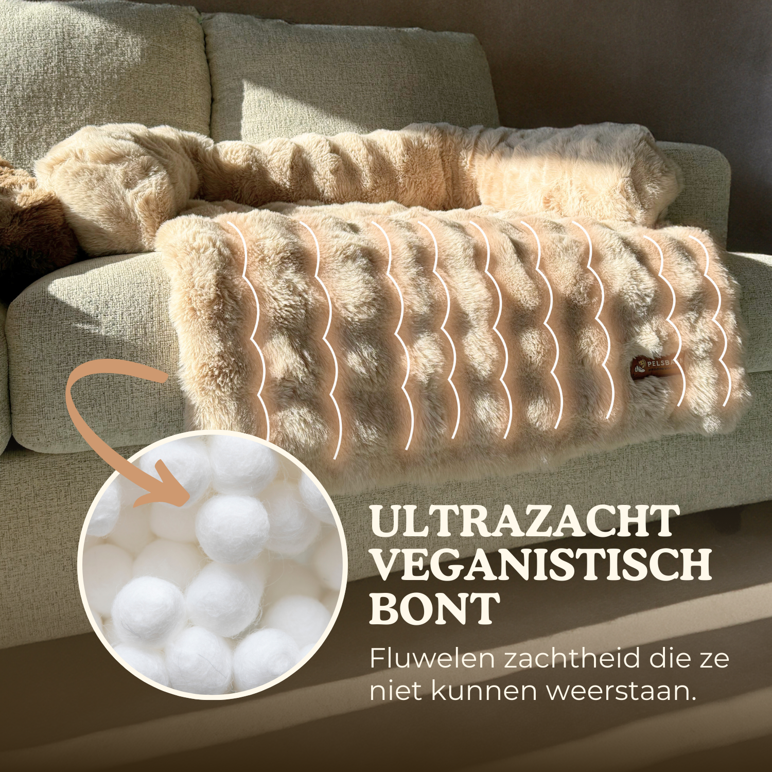 Origineel Pelsbarn Bed 2.0 (LUXE-EDITIE) + GRATIS Beige Kalmerend Deken