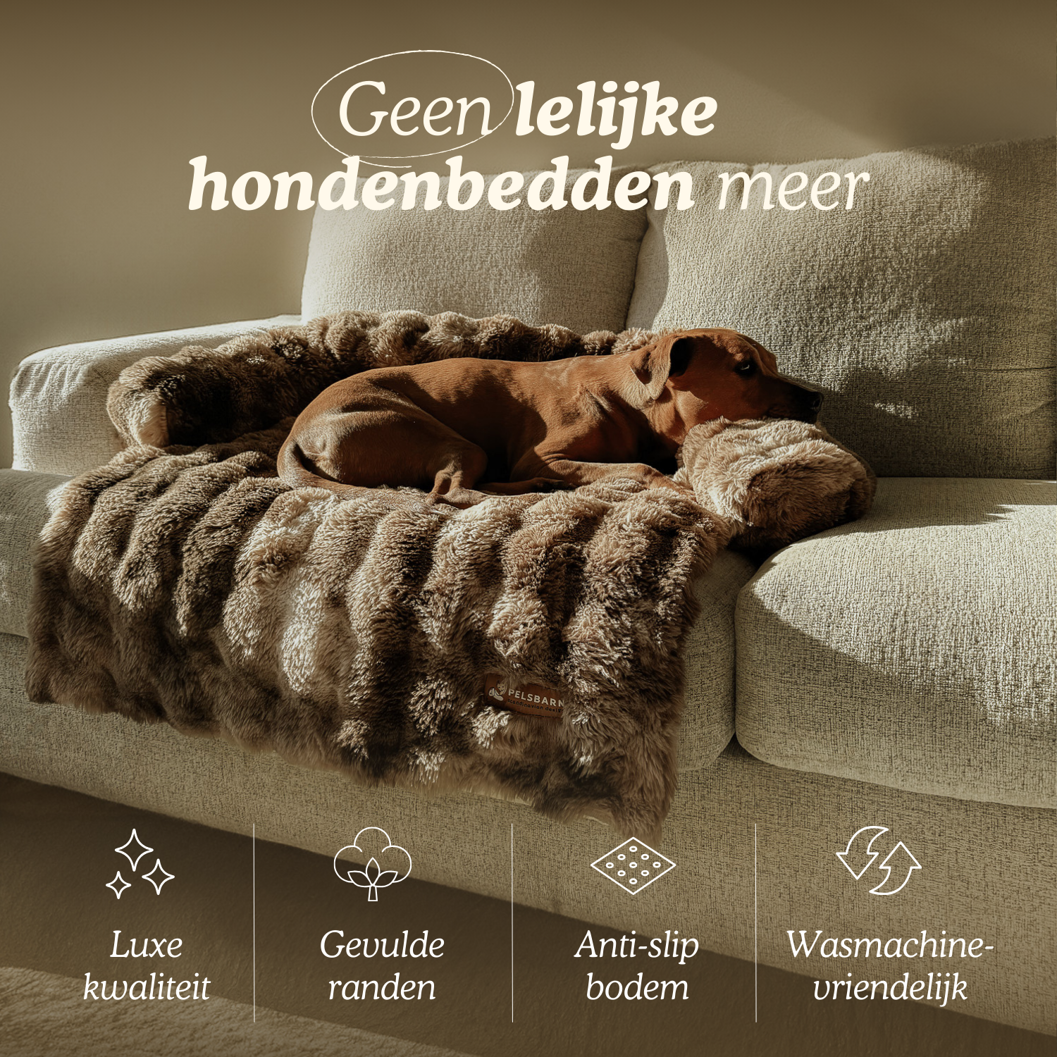 Origineel Pelsbarn Bed 2.0 (LUXE-EDITIE) + GRATIS Beige Kalmerend Deken