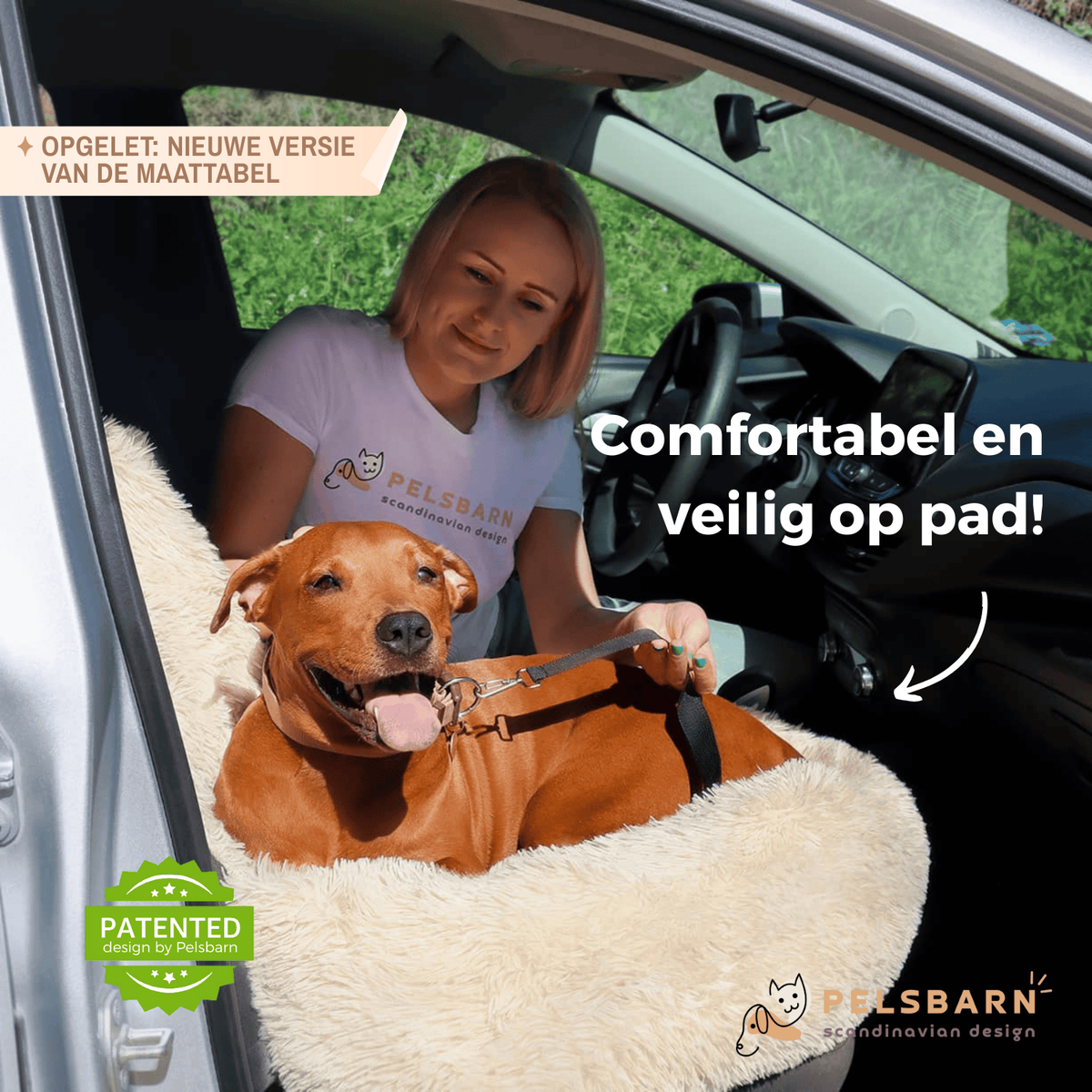 Pelsbarn Auto Hondenmand 2.0 + Gratis Veiligheidsriem
