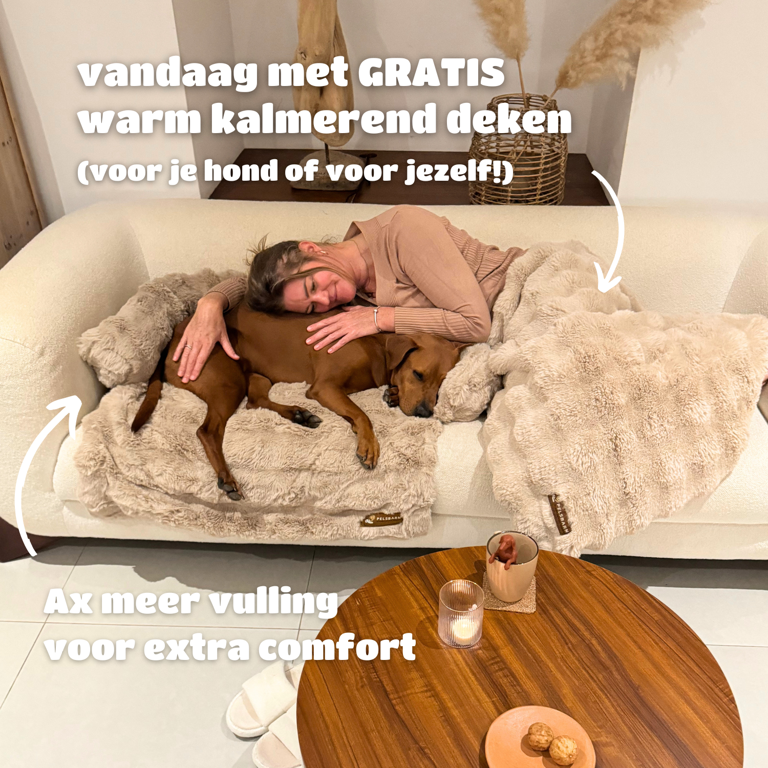 Origineel Pelsbarn Bed 2.0 (LUXE-EDITIE) + GRATIS Beige Kalmerend Deken