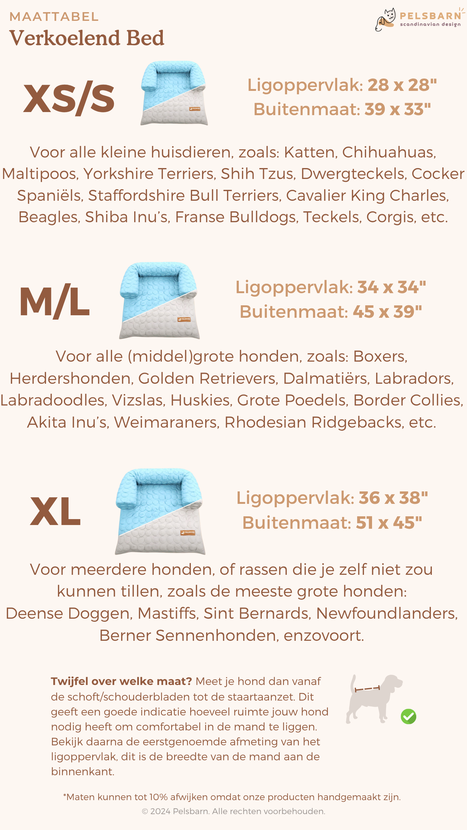 Size chart mobile