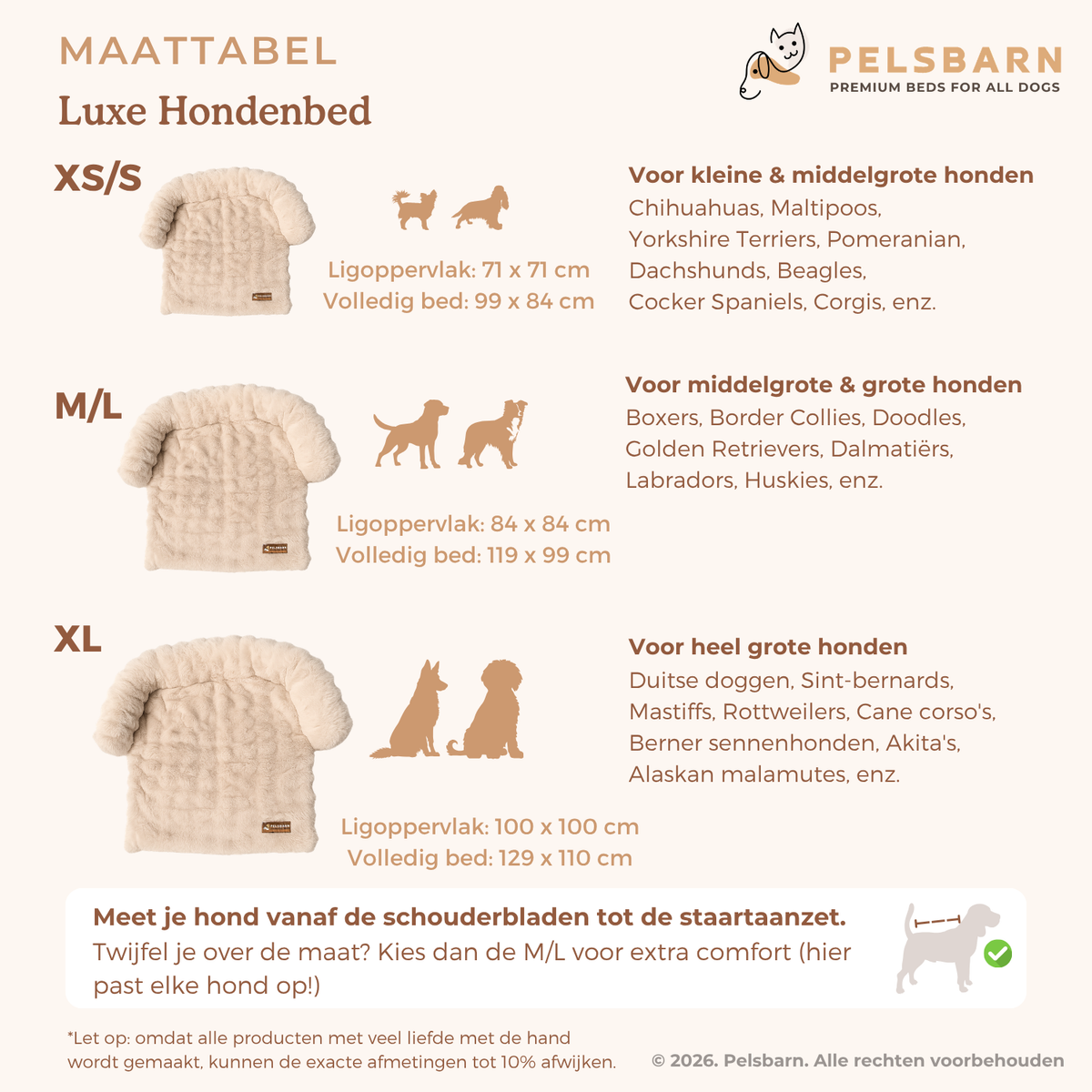 Pelsbarn Luxe Hondenbed (1+1 gratis)