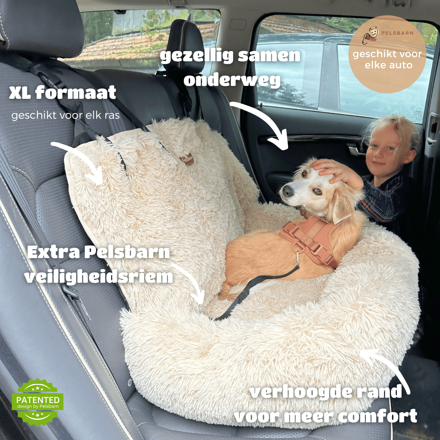 Pelsbarn car dog bed (2-in-1)