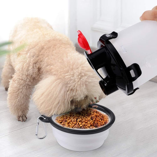 Portable Dog Bottle And Food Container 2-in-1